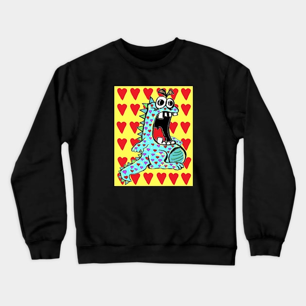 Dinosaur of Love 3 Crewneck Sweatshirt by LowEndGraphics